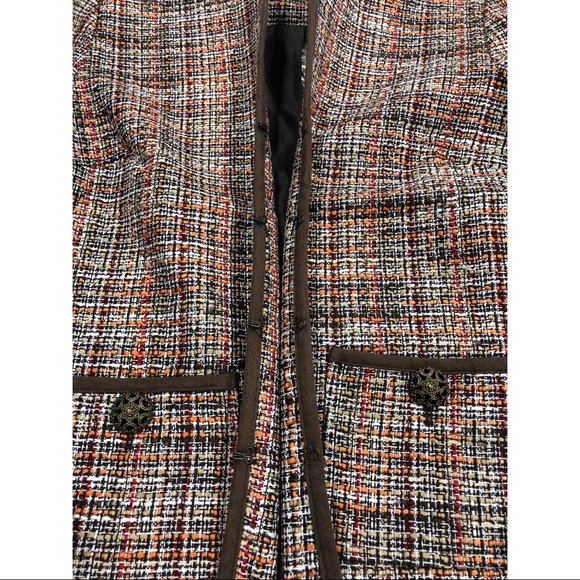 Chico's Elegant Boucle Cocoa Bean Tweed Jacket - Picture 13 of 16